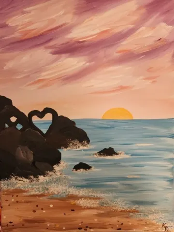 Painting beach sunrise 